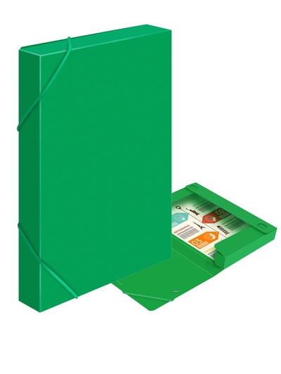 Папка-короб на резинке А4, 700 мкм, Calligrata, корешок 40 мм, до 300 листов, зелёная