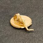 Сувенир кошельковый "Золотая Мышка на монете", олово, 0,6х2,2х1,6 см - Фото 3