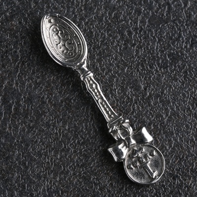Сувенир кошельковый "Ложка-загребушка с бантиком", олово, 3х0,7х0,3 см
