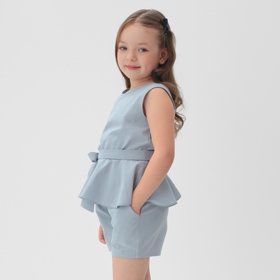 Комплект для девочки (майка и шорты) KAFTAN, размер 32 (110-116 см), голубой