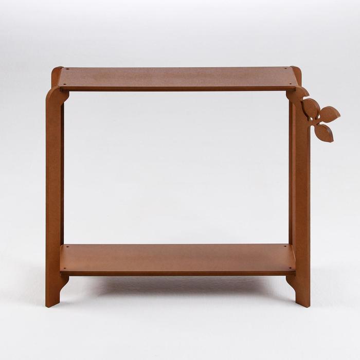 Подставка напольная для цветов «Клик Мебель. Флора», 2 полки, 490×590×230 мм, цвет орех - Фото 1