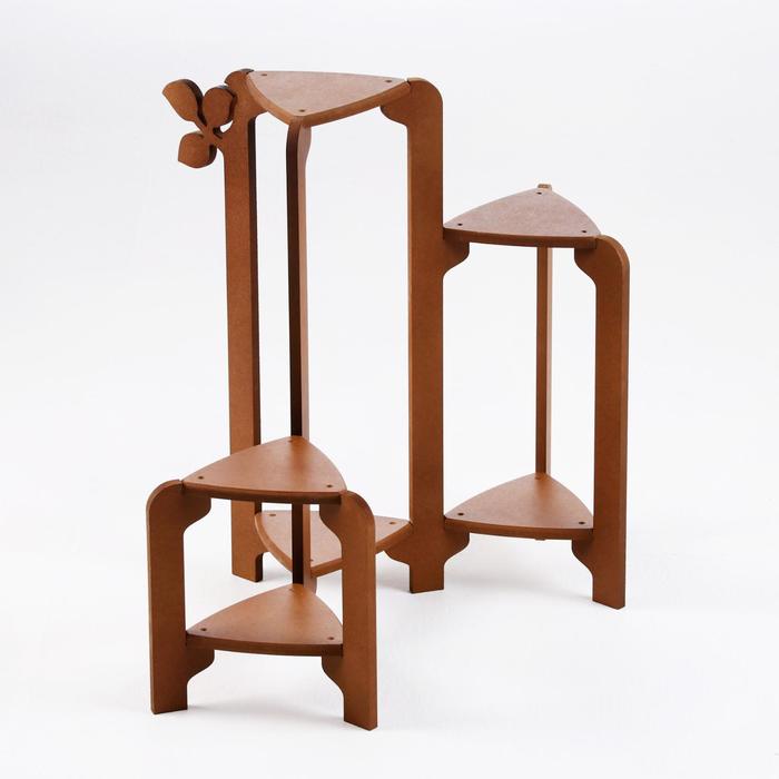 Подставка напольная для цветов «Клик Мебель. Флора», 6 полок, 490×540×400 мм, цвет орех - Фото 1