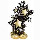 Шар фольгированный 59" «Звёзды», Black&Gold, фигура под воздух - фото 9298400