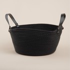 Корзина для хранения SL Home «Луиза», плетёная, ручной работы, 33×33×16 см, чёрная - Фото 1