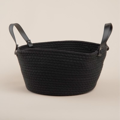 Корзина для хранения SL Home «Луиза», плетёная, ручной работы, 33×33×16 см, чёрная