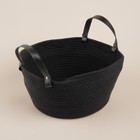 Корзина для хранения SL Home «Луиза», плетёная, ручной работы, 33×33×16 см, чёрная - Фото 2