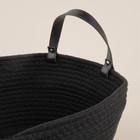 Корзина для хранения SL Home «Луиза», плетёная, ручной работы, 33×33×16 см, чёрная - Фото 4