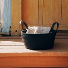 Корзина для хранения SL Home «Луиза», плетёная, ручной работы, 33×33×16 см, чёрная - Фото 5