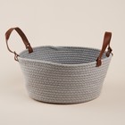 Корзина для хранения SL Home «Луиза», плетёная, ручной работы, 33×33×16 см, серая - Фото 1