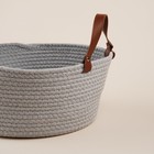 Корзина для хранения SL Home «Луиза», плетёная, ручной работы, 33×33×16 см, серая - Фото 3