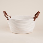 Корзина для хранения SL Home «Луиза», плетёная, ручной работы, 33×33×16 см, белая - Фото 1