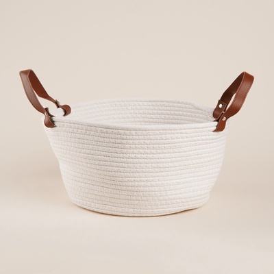 Корзина для хранения SL Home «Луиза», плетёная, ручной работы, 33×33×16 см, белая