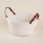 Корзина для хранения SL Home «Луиза», плетёная, ручной работы, 33×33×16 см, белая - Фото 2