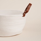 Корзина для хранения SL Home «Луиза», плетёная, ручной работы, 33×33×16 см, белая - Фото 3