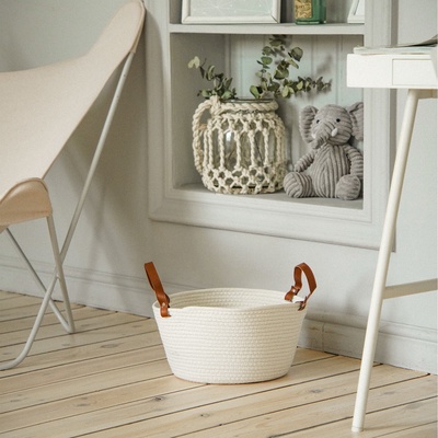 Корзина для хранения SL Home «Луиза», плетёная, ручной работы, 33×33×16 см, белая