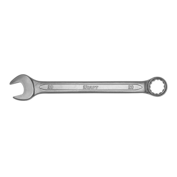 Ключ комбинированный KRAFT KT 700514, Cr-V; холодный штамп, в холдере, 20 мм