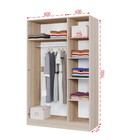 Шкаф прямой трёхстворчатый «Леси», 1200×1900×466 мм, цвет дуб сонома/дуб сонома/белый - Фото 2