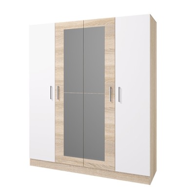 Шкаф прямой четырёхстворчатый «Леси», 1600×466×1900 мм, цвет дуб сонома/белый