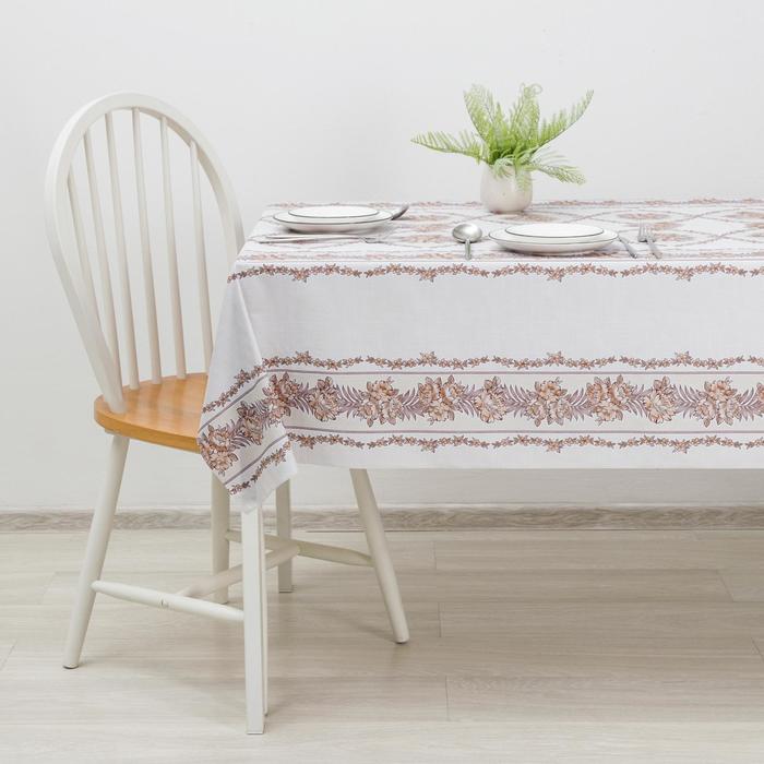Клеёнка на стол на тканевой основе «Мэлоди», ширина 137 см, рулон 20 м, цвет белый - Фото 1