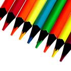Карандаши двухцветные 12 штук-24 цвета "Профи-Арт", неон/металлик, трёхгранные - Фото 2