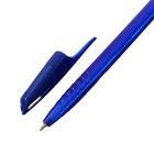 Ручка шариковая 1,0 мм стержень синий, корпус синий треугольный - Фото 4