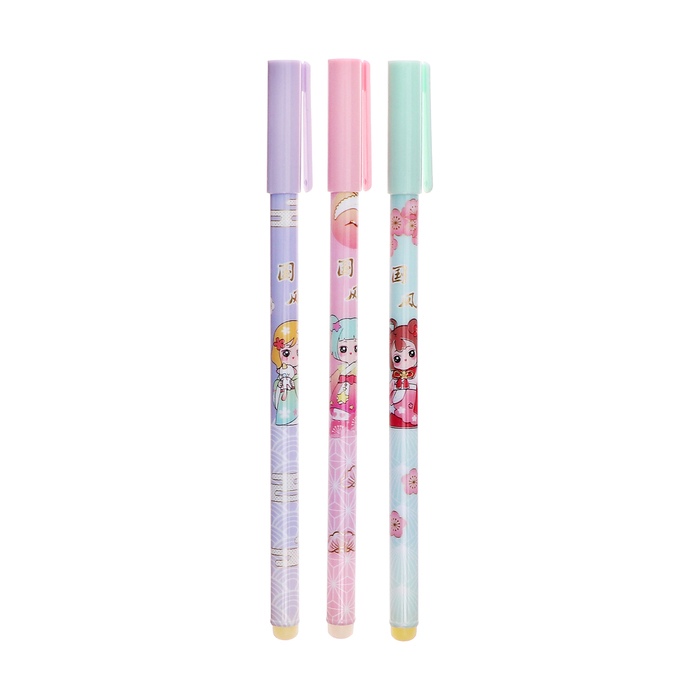 Стираемая ручка «Девочка/Зайка», гелевая, синий стержень, узел 0.38 мм, МИКС - Фото 1