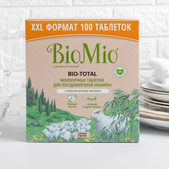 Таблетки для посудомоечных машин BioMio BIO-TOTAL с маслом эвкалипта 100 шт