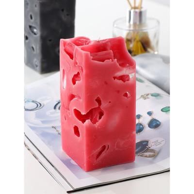 Ароматическая свеча декоративная «Ажурная», красный, 6×6×12 см, садовые ягоды