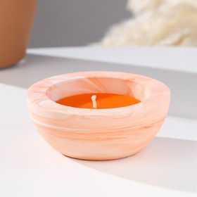 Свеча ароматическая в бетоне 'Полусфера', 9х4 см, оранжевый, апельсин и корица
