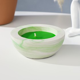 Свеча ароматическая в бетоне "Полусфера", 9х4 см, зеленый, мята