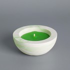 Свеча ароматическая в бетоне "Полусфера", 9х4 см, зеленый, мята - фото 9495445