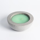 Свеча ароматическая в бетоне "Полусфера", 9х4 см, зеленый, мята - Фото 3