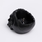Свеча фигурная ароматическая в бетоне "Череп", 14х11 см, черный, печенье и кожа - фото 9573691