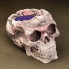 Свеча фигурная ароматическая в бетоне "Череп", 14х11 см, фиолетовый, черника - фото 4779406
