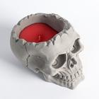 Свеча фигурная ароматическая в бетоне "Череп", 14х11 см, красный, садовые ягоды - фото 9573699