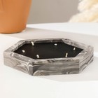 Свеча фигурная ароматическая в бетоне "Шестигранник", 14,5х2 см, черный, печенье и кожа - фото 2942540