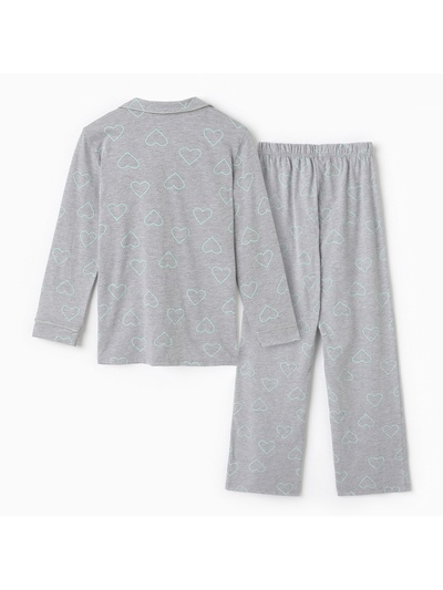 Пижама женская (рубашка, брюки) KAFTAN Fresh, размер 44-46, серая