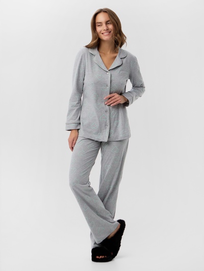 Пижама женская (рубашка, брюки) KAFTAN Fresh, размер 44-46, серая
