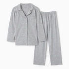 Пижама женская (рубашка, брюки) KAFTAN Fresh, размер 44-46, серая - Фото 6