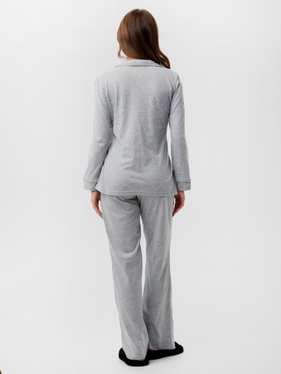 Пижама женская (рубашка, брюки) KAFTAN Fresh, размер 44-46, серая