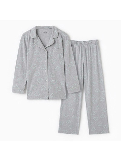 Пижама женская (рубашка, брюки) KAFTAN Fresh, размер 44-46, серая