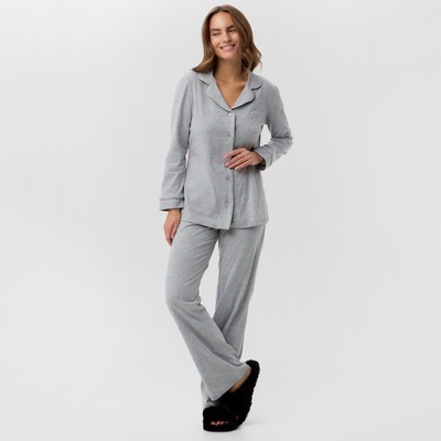 Пижама женская (рубашка, брюки) KAFTAN Fresh, размер 56-58, серая