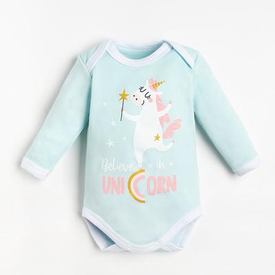Боди для девочки «Крошка Я» Unicorn, голубое, рост 80-86 см