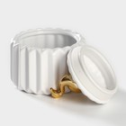 Банка керамическая для сыпучих продуктов Доляна «Золотое крыло. Фламинго», 700 мл, цвет белый - фото 4328057