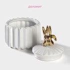 Банка для сыпучих Доляна «Золотой зайка», 600 мл, керамика, белая - Фото 2