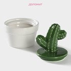 Банка для хранения сыпучих продуктов Доляна «Кактус», 170 мл, 8×8×12 см, керамическая - Фото 2