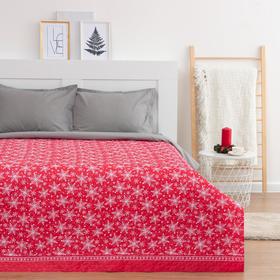 Покрывало Экономь и Я «Снежинки» 150×210±5 см, микрофайбер, 210 г/м²  (артикул 7070475)  большой выбор товаров оптом и в розницу по низким ценам с доставкой