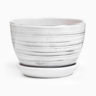 Горшок для цветов «День», 750 мл, d=14 см, h=10 см, керамика, с поддоном, белый - Фото 5