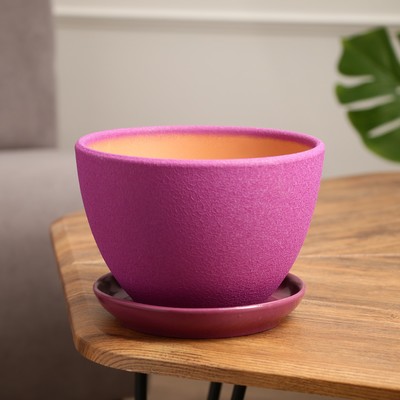 Горшок цветочный "Шелк" сиреневый, 1,65л