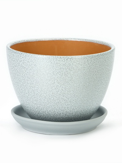 Горшок цветочный «Антик», керамический, с поддоном, 1.65 л, серый